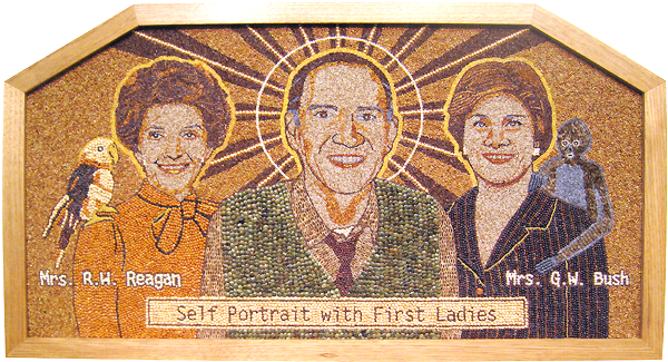 [Alan Carpenter self portrait with first ladies image]